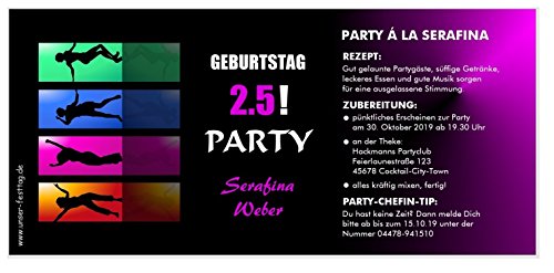 Unser-Festtag Einladungskarte Clubparty für Frauen Geburtstagseinladungen runder Geburtstag lustig - mit Spruch - 40 Karten von Unser-Festtag