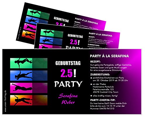 Unser-Festtag Einladungskarte Clubparty für Frauen Geburtstagseinladungen runder Geburtstag lustig - mit Spruch - 40 Karten von Unser-Festtag