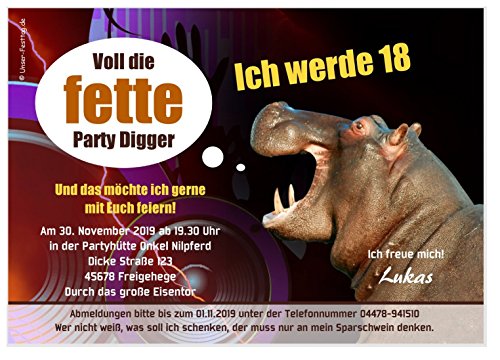 Unser-Festtag Geburtstagseinladungen runder Geburtstag lustig, für jedes Jahr möglich - mit Spruch - 30 Karten - 17 x 12 cm von Unser-Festtag