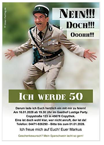 Unser-Festtag Nein, doch, oooh!! Ausgefallene Einladungen zum Geburtstag Erwachsene, Mann Frau - Alter und Text änderbar! - 30 Karten von Unser-Festtag