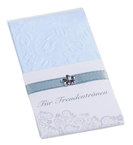 10 Taschentücher Freudentränen Hochzeit TT0030 hellblau von Unser schönster Tag