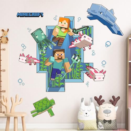 Unvtap Wandtattoo, Wandaufkleber Kinderzimmer 30x79 cm Wandsticker Tapete Kinderzimmer Poster Cartoon Wandfiguren, Videospiel Wandsticker Dekor Wand Fenster Glasdekoration, Pixelspiel Wandtattoo von Unvtap