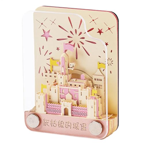 3D Memo Pad Castle, Handgezerrte Papiernotizen, Emotionale Unterstützung Papierskulptur, 60 Blatt Papier Skulptur Memo Pad, Einzigartige Handgefertigte Papiernotizen, Dekorative Papierschnitznotizen von Uonguon