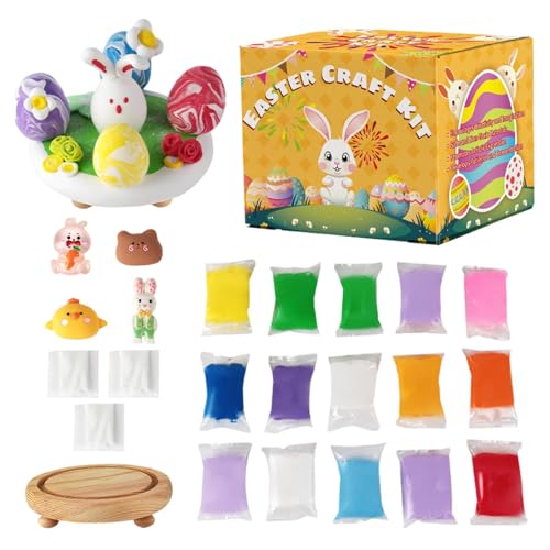 Air Dry Clay Set, Beginners Craft Modelling Clay, Spring Easters Art Set, Family Fun Crafting for Easter and Seasonal Decorations, 5.31x4.33x4.53 Inch von Uonguon