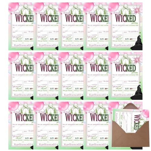 Birthday Invitation Cards, 15X Carnival Event Invitations, Witch Hat Pattern Design, Concert Watching Greeting Paper for Teens, Fun Parties Decor,7.32x5.28x0.63 inches von Uonguon