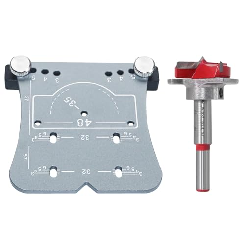 Cabinet Hinge Drill, Hinge Hole Saw, Sturdy Aluminum Alloy Construction, No Additional Tools Needed, Installation Tool For Home,3.35x3.15x0.47 inches (Red/Silver) von Uonguon