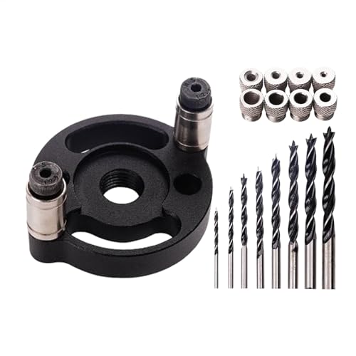 Drill Guide, Woodworking Hole Jig, Furniture Making, Spinner Jig, Aluminum Alloy Hole Drilling, 6/8/10mm Bushings, Precision Hand Tool Kit & Center Cabinet Maker von Uonguon