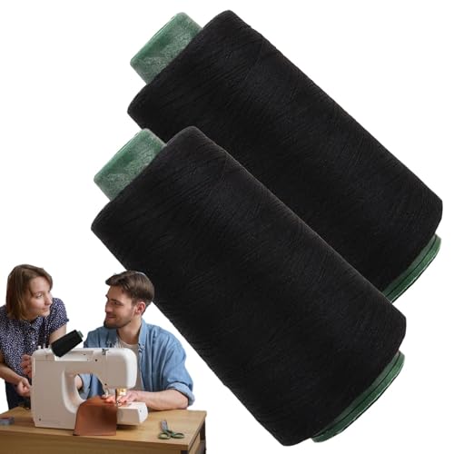 Thread For Overlock Sewing Machine, 2200 Meter High-Speed Thread, 2 Spools 40/2 Overlock And Quilting Supplies, Ideal For Fabric Repair And Seamstress Projects, Black/white, 2 Piece Set von Uonguon