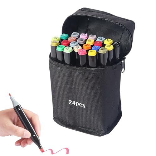 Uonguon Marker Set, Double Tip Drawing Markers, Art Supplies Kit, 6.06x0.59x0.39 Inches Vibrant Paint Pens with Storage Bag, Creative Tools for Adults, Kids, School and Travel Uonguon Marker Set, Double Tip Drawing Markers, Art Supplies Kit, 6.06x0.59x0.39 Inches Vibrant Paint Pens with Storage Bag, Creative Tools for Adults, Kids, School and Travel von Uonguon