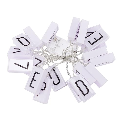 Uonlytech 1 Satz Lichtpfosten Led-Lichterkette Led-Buchstaben Lichter Alphabet Buchstaben Leuchtkasten Lichterkette Dekorationen Für Schlafzimmer Vorschlag Weiße von Uonlytech