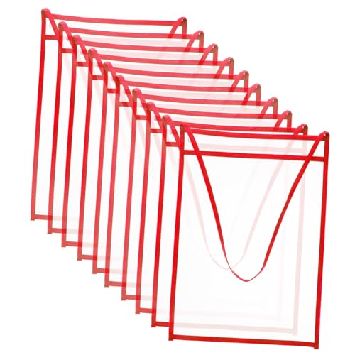 Uonlytech 10 Stück Aktenhalter trocken abwischbare Taschen löschbar Unterlagen Datei stationäre Lieferungen hängende Design-Aktentaschen Dokumenttasche Polyester rot Uonlytech 10 Stück Aktenhalter trocken abwischbare Taschen löschbar Unterlagen Datei stationäre Lieferungen hängende Design-Aktentaschen Dokumenttasche Polyester rot von Uonlytech