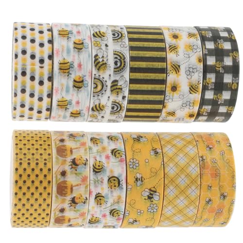 Uonlytech 12Rollen Washi Tape Set mit Bienenmotiv Dekoratives Scrapbooking Tape für DIY Projekte Journals Planer und Bastelarbeiten Vielseitig Einsetzbar und Leicht von Hand Uonlytech 12Rollen Washi Tape Set mit Bienenmotiv Dekoratives Scrapbooking Tape für DIY Projekte Journals Planer und Bastelarbeiten Vielseitig Einsetzbar und Leicht von Hand von Uonlytech