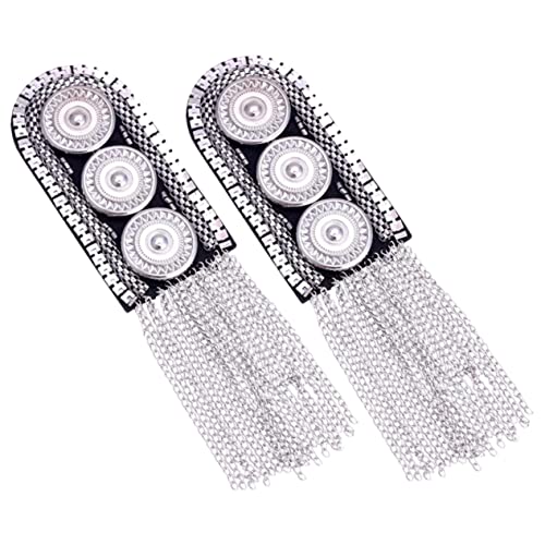 Uonlytech 2 Stück Quasten Schulterepauletten Abzeichen für Kostüm und Uniform Schulterbretter Dekorative Accessoires für Kleidung Handgefertigt Silberfarben Uonlytech 2 Stück Quasten Schulterepauletten Abzeichen für Kostüm und Uniform Schulterbretter Dekorative Accessoires für Kleidung Handgefertigt Silberfarben von Uonlytech