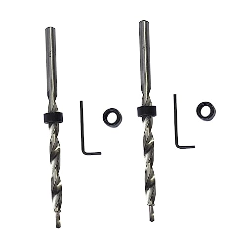 Uonlytech 2-Teiliges Set Sechskantbohrer holzbearbeitung holztacker drill+bit woodcraft drill bit drillbit Vorrichtungen Senkbohrer-Kit Bohranleitung klemmbausteine Senkkopfbohrer Holzbohrer von Uonlytech