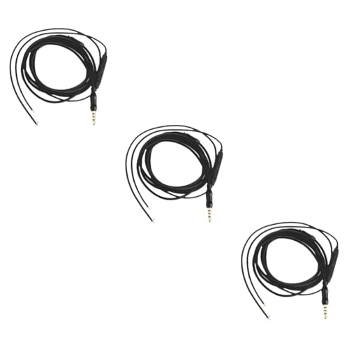 Uonlytech 3 Stk schwarzes Kopfhörerkabel headphone cable kopfhörerkabel Anpassung Halbzeug von Uonlytech