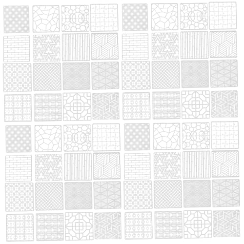 Uonlytech 4 Sätze Geometrische Hohlschablonen Geometrische Schablonen Wiederverwendbare Schablonen Kreide Konkrete Schablonen Kreis Kunststoff-zeichnungsschablonen Malschablonen 16 Stück * 4 von Uonlytech