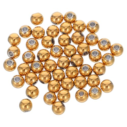 Uonlytech 50 Stück Rundperlen mit Loch Glatte Spacer Beads für Schmuckherstellung Vielseitige Metallperlen für Armbänder Halsketten Diy Basteln Uonlytech 50 Stück Rundperlen mit Loch Glatte Spacer Beads für Schmuckherstellung Vielseitige Metallperlen für Armbänder Halsketten Diy Basteln von Uonlytech
