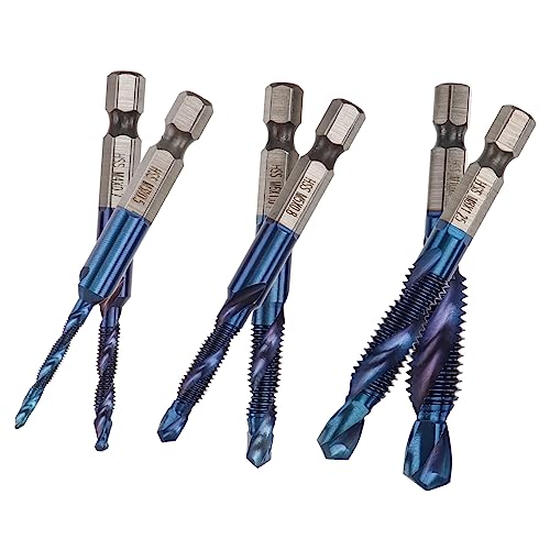 Uonlytech 6St Gewindebohrer mit Sechskantschaft Senkbit Schlangenbohrer Schweißen Maschine schlagbohrer impact drill schrauben Bohrer mit Sechskantschäften Stahlbohrer mit metrischem Gewinde von Uonlytech