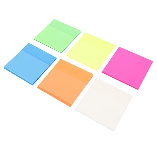 Uonlytech 6Stücke Helle Farbige Transparente Selbst Stick Pads Wiederverwendbare Memo Notizen Für Büro Schule Und Zuhause Praktische Haftnotizen von Uonlytech
