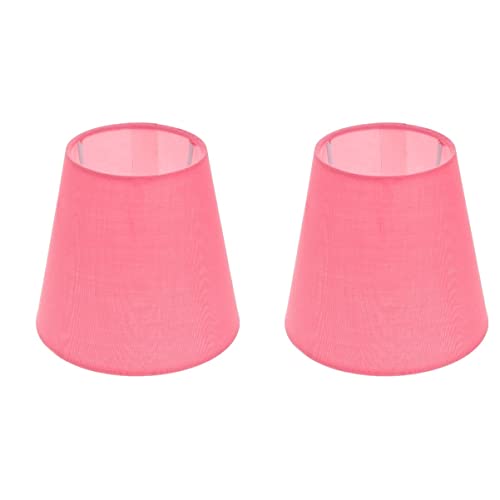 Uonlytech Tischlampenschirm Pink Tischlampenschirm Ersatz Lampenschirm Tischlampe 2er- Pack Lampenschirm Stoff Kronleuchter Lampenschirm Tischlampe Lampenschirm Tischlampenabdeckung Ersatz: E14- Fass von Uonlytech