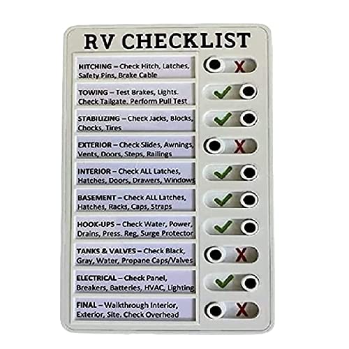 Uooduby RV Checkliste Memo Plastik Tafel, Abnehmbare und Wiederverwendbare Kreative Memo Checkliste für Check Elemente und Formular von Uooduby