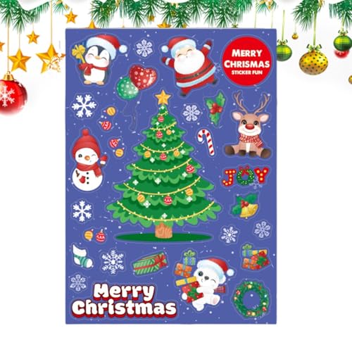 Uoqpty Kleine Weihnachtsaufkleber | Weihnachten Basteln Stickerbögen - Weihnachtsaufkleber selber machen, Laptop Aufkleber, Frohe Weihnachten Aufkleber zum Basteln von Uoqpty