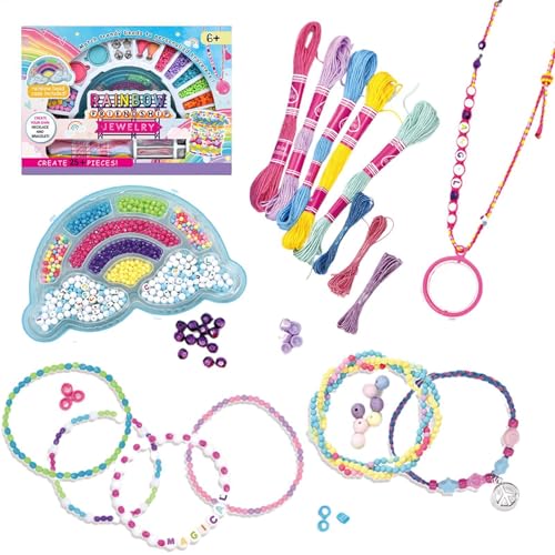 Uoqpty Schmuckherstellungsset für Mädchen von 4 bis 6 Jahren, Armbandherstellungsset für Mädchen | Lustiges Schmuck-Bastelset für Kinder,Kunsthandwerk für Kleinkinder, Schmuck für kleine Mädchen für von Uoqpty