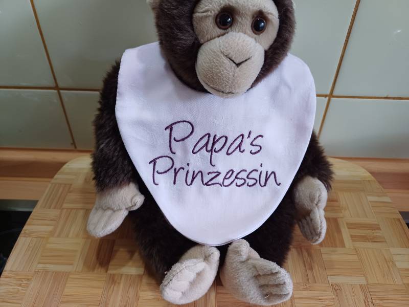 Besticktes Sabberlätzchen/Halstuch Für Babys "Papas Prinzessin" - Rosa Upcycling Unikat Handarbeit #9 von UpcyclingbyPaMue