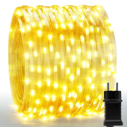 Uping Lichterkette außen 25M 200 LED Lichterkette Weihnachtsbaum Warmweiß 8 Modi Wasserdicht Weihnachtsbeleuchtung Außen Innen Weihnachtsdeko Tannenbaum Garten Balkon von Uping