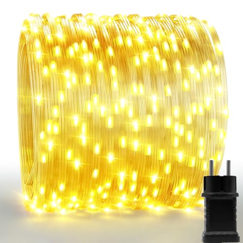 Uping Lichterkette außen 35M 300 LED Lichterkette Weihnachtsbaum Warmweiß 8 Modi Wasserdicht Weihnachtsbeleuchtung Außen Innen Weihnachtsdeko Tannenbaum Garten Balkon von Uping