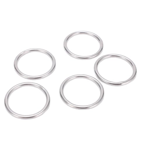 Metallringe zum Basteln, Metall-O-Ring aus Edelstahl 304, hochpräzises Polieren ohne Grate, O-Ring-Schnalle für Segeln, Tauchen, raue Bedingungen im Freien, Gepäck, Sättel, (4 * 35mm) von Uplory