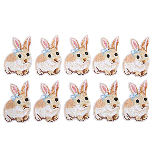 Uplory 10Pcs Iron On Patches, Little Cute Bunny Lightweight Wide Application Jean Patches for Badge Iron Bag Clothes DIY Jackets Clothes Hats Jeans von Uplory