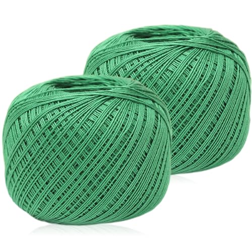 2 Rollen Baumwollgarn Perlen Spitzengarn Spirale Häkelgarn Zum Häkeln Stricken und Handwerk Häkelwolle für Anfänger Crochet Yarn von Uposao