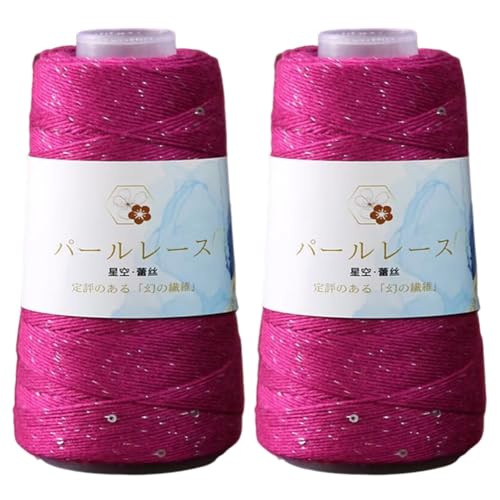 2 Stück Pailletten Beilaufgarn Baumwoll Farbiges Paillette Garn Handstrickgarn Glitzerndes Strickgarn zum Häkeln von Kleidung, Pullover, Mütze, glänzendes Spitzen-Strickgarn Zubehör 50 g/Roll 2 Stück Pailletten Beilaufgarn Baumwoll Farbiges Paillette Garn Handstrickgarn Glitzerndes Strickgarn zum Häkeln von Kleidung, Pullover, Mütze, glänzendes Spitzen-Strickgarn Zubehör 50 g/Roll von Uposao