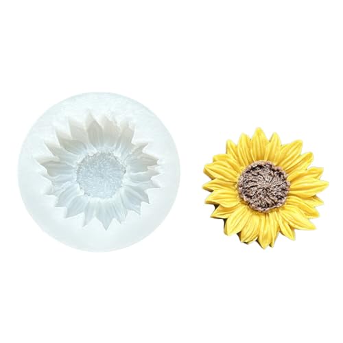 Blumenformen Kerzengießformen Sonnenblume Silikonform Kerzen Gießen Formen Lebensmittelqualität Silikonform Fondant Silikonformen für Kuchendekoration Schokolade Süßigkeiten Gebäck Dessert von Uposao