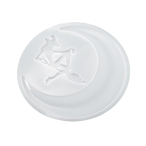 Uposao Mond Hexe Gießform Silikonform Resin Silicone Halloween Formen für DIY Schlüsselanhänger Halskette Anhänger Schmuck Tisch Dekoration Machen von Uposao