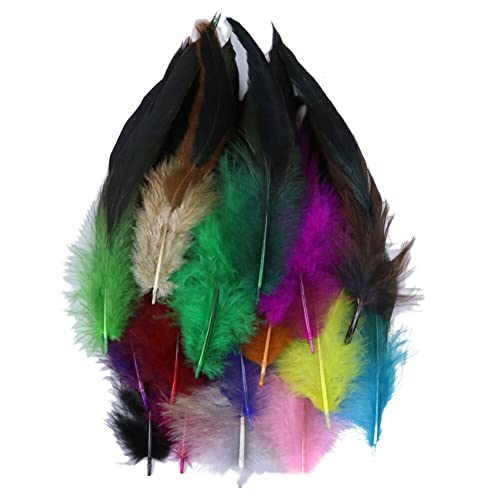 Uposao 100 Stück Fasan Federn, 14-20cm Natürliche Hühnerfeder Türkei Feder zum Basteln Dekorationen für Kostüm,Taschen,Ohrringe Dekoration,DIY Dream Catcher,Hochzeitsfest Home Party Dekoration,Bunt von Uposao