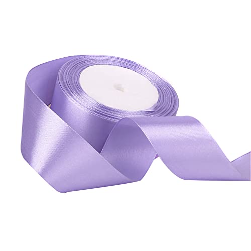 Uposao 22mx3.8cm Polyester Satinband, Breit Dekoration Geschenkband Große Schleife Satinband für Geschenkverpackungen,Schleifen, Hochzeitsdekoration Schleifen Partydekoration Blumenhandwerk,Lila von Uposao