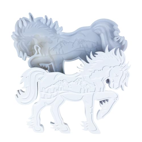 Uposao Gießformen 3D Tierharz Resin Silikonform Pferd Stand Epoxidharz Harzformen Kleintieranhänger Desktop Ornamente für Wohnzimmer Zuhause Bar Büro Dekoration von Uposao