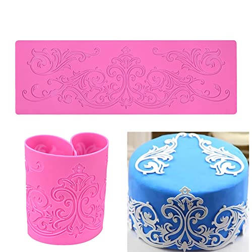 Uposao Prägematte Fondant,Silikonformen Fondant Blumen Spitzen-Kuchenform Spitze Strukturmatte Silikon Fondant Muster Matte Spitze Fondant Matte für Kuchen, Torten & Desserts, Kandiszucker von Uposao