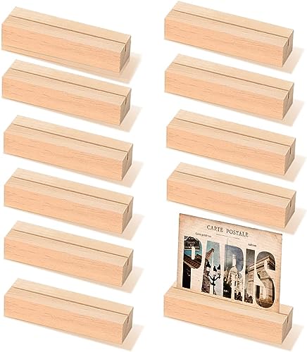 UptVin 10PCS Kartenhalter Holz, Tischkartenhalter Holz, Als Fotohalter Holz, Menükartenhalter, Postkartenhalter, für Hochzeit, Party,Dekoration,Fotoanzeige, Aufrechter Kartensteckplatz, 10 CM von UptVin