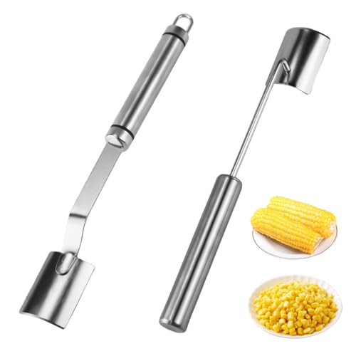 UptVin 2 Stück Maiskolben Schäler, Maisschäler aus Edelstahl, Maiskolbenschäler Sparschäle, Corn Stripper, Corn Peeler mit Griff für Küche, Cob Maisschäler für Heim küche Restaurant von UptVin