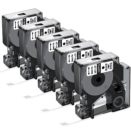 Upwinning 40913 LabelManger Schriftband 9mm Kompatible mit Dymo D1 9mm Etikettenband 40913 S0720680, als Ersatz für Dymo 9mm x 7m Etikettenband D1 40913 für Dymo LabelManger 160 LM280 360D 420P von Upwinning