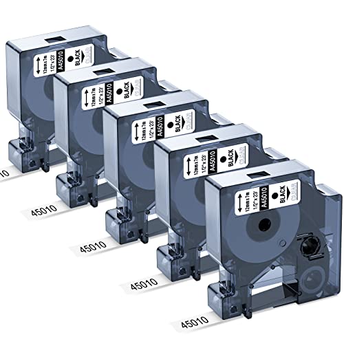 Upwinning 45010 Etiketteband Transparent 12mm x 7m Kompatibel mit Dymo D1 Etikettenband Transparent S0720500 Black on Clear 12mm x 7m für Dymo Labelmanager 160 150 210D 260P 280 360D 420 von Upwinning