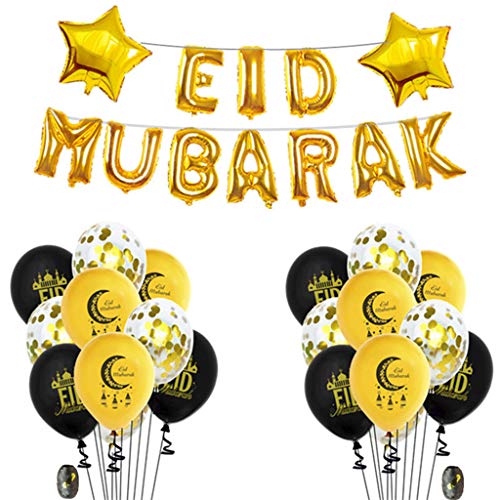 1 Set 45,7 cm Eid-Latex-Folienballons, Party-Ornamente, Festival-Dekoration, Versorgung, Ballonbogen, Rotgold-Set von Uqezagpa