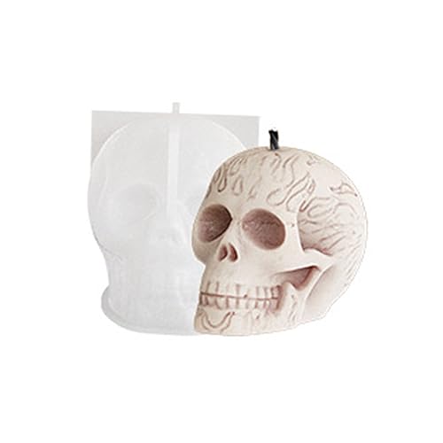 Halloween-Totenkopf-Silikonform für Zement, Gips, Epoxidharz, Schokolade, Kuchen, Backformen, Heimdekorationen von Uqezagpa