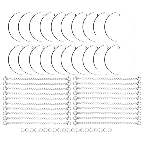 Runde Sublimationsrohlinge, Schlüsselanhänger-Ringe und Biegeringe Sublimations-Schlüsselanhänger-Rohlinge, Großpackung für Heimwerker, Schlüsselanhänger-Bastelarbeiten von Uqezagpa