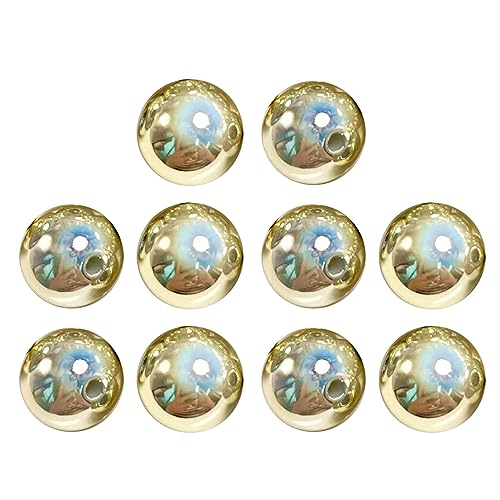 Set mit 10 runden undurchsichtigen Perlen, reflektierende Charm-Perlen, Bastelperlen, Acrylperlen, perfekt für Schmuckherstellung und Basteln, Acrylperlen von Uqezagpa