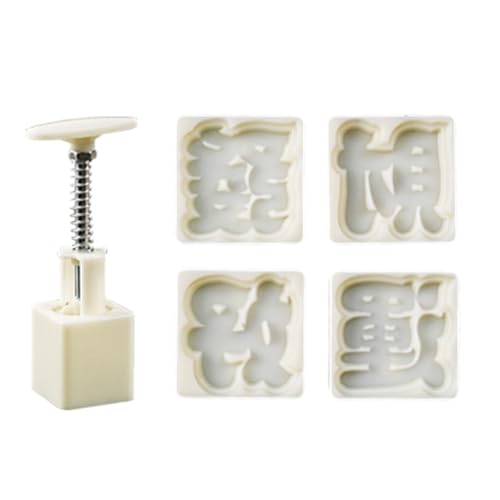 Uqezagpa Mooncake Stempel, Formen-Set mit Handpresse, praktisches Segenmuster, Prägung, praktische Dessert-Leckereien von Uqezagpa