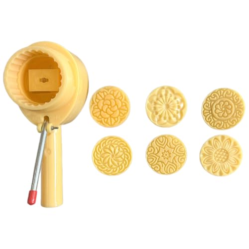 Uqezagpa Mooncake Stempel, verstellbare Handpresse, professionelle Formen, einzigartiges Blumenmuster, Gebäck, Backen von Uqezagpa